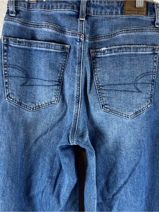 American Eagle Dreamy Drape Stretch Super High-Waisted Baggy Wide-Leg Jeans - Picture 11 of 15